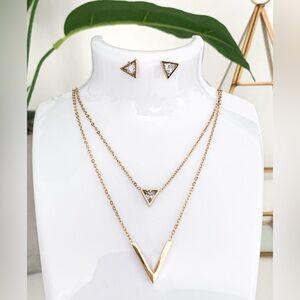 Gold Plated V-shaped 3 piece set